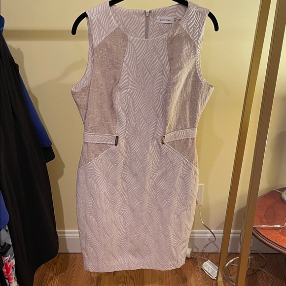 Calvin Klein Women's Textured Cream Mini Dress - Picture 1 of 4